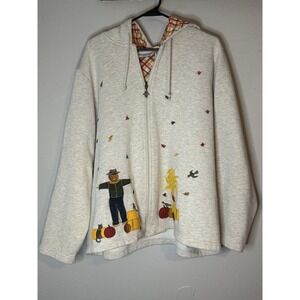 Breckenridge Full Zip Hoodie Sweatshirt/Jacket Light Tan Women 3XL Festive Fall